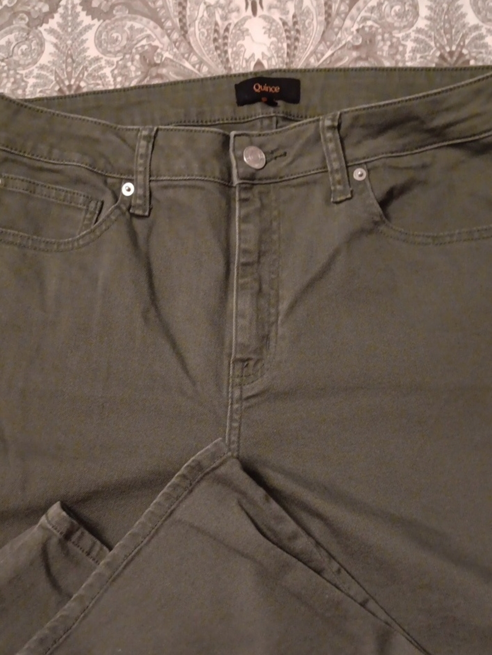 Quince Women's Olive Wide Leg Jeans